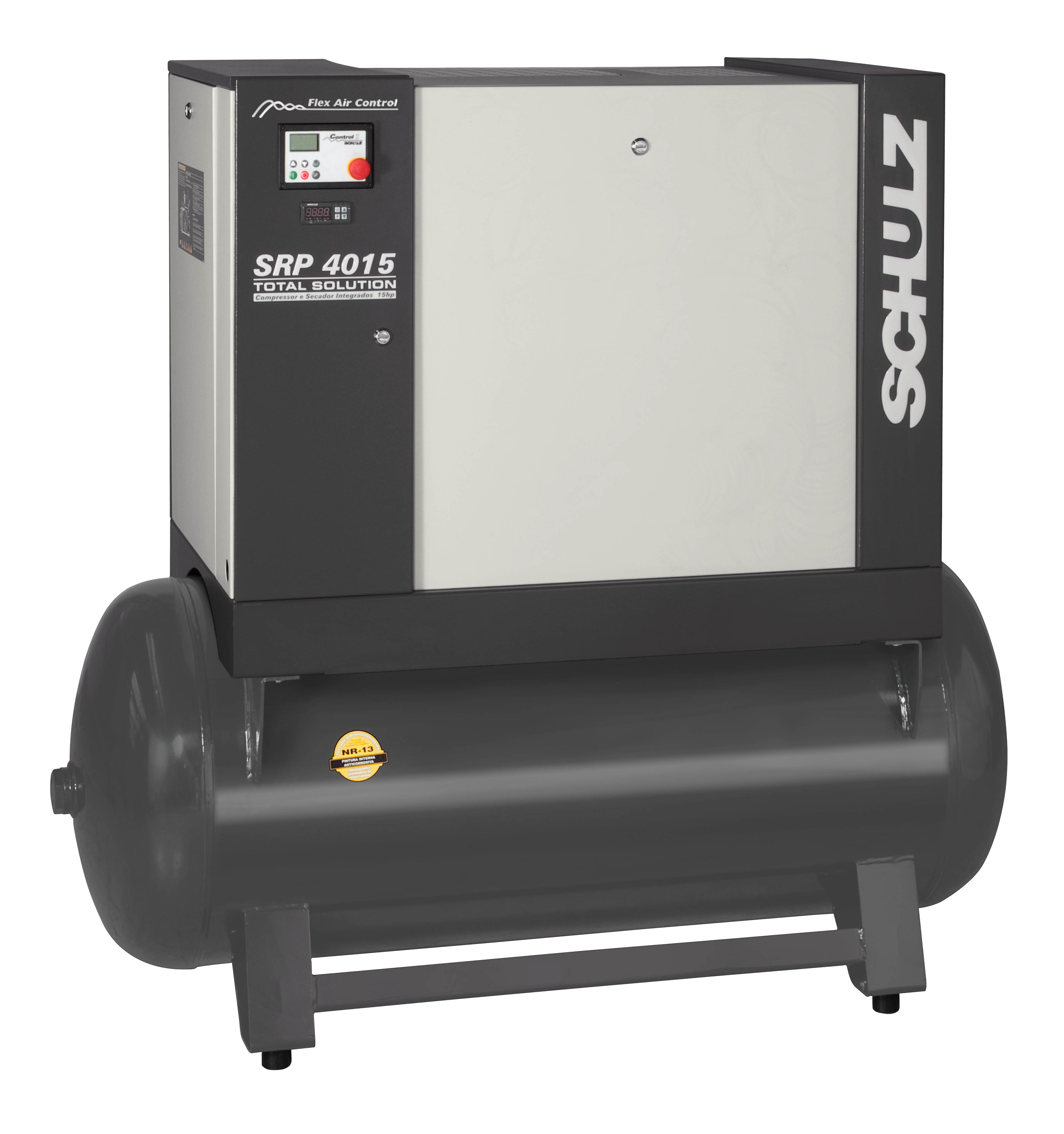 What type of drive does the air compressor use?