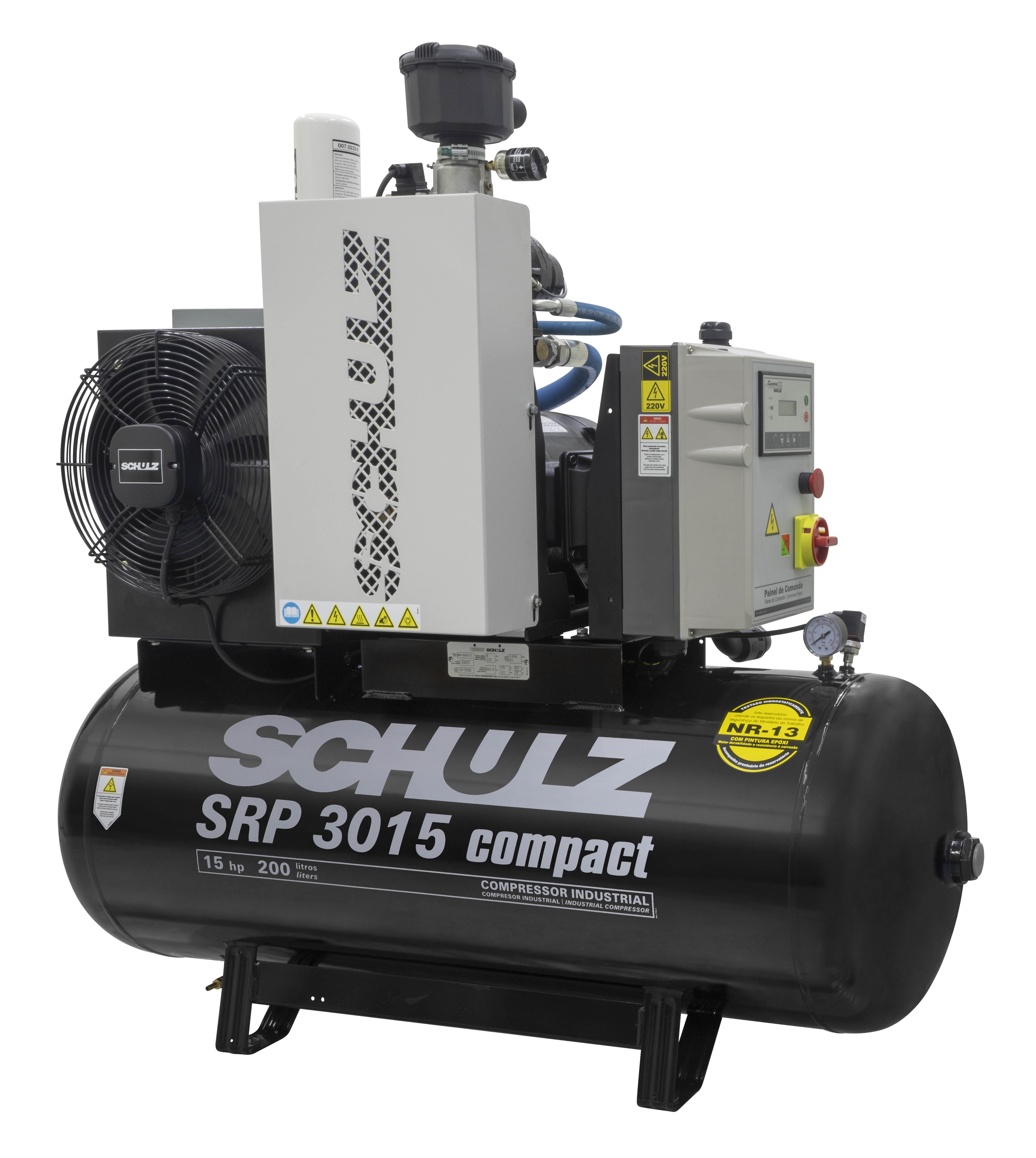 How much air does the compressor produce?