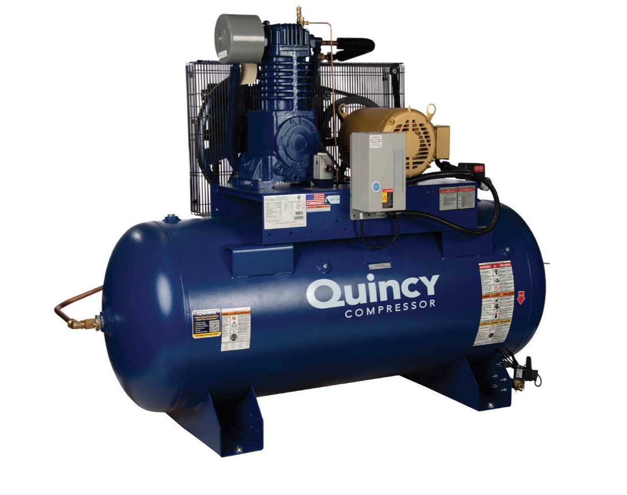 What type of starter does the compressor include?