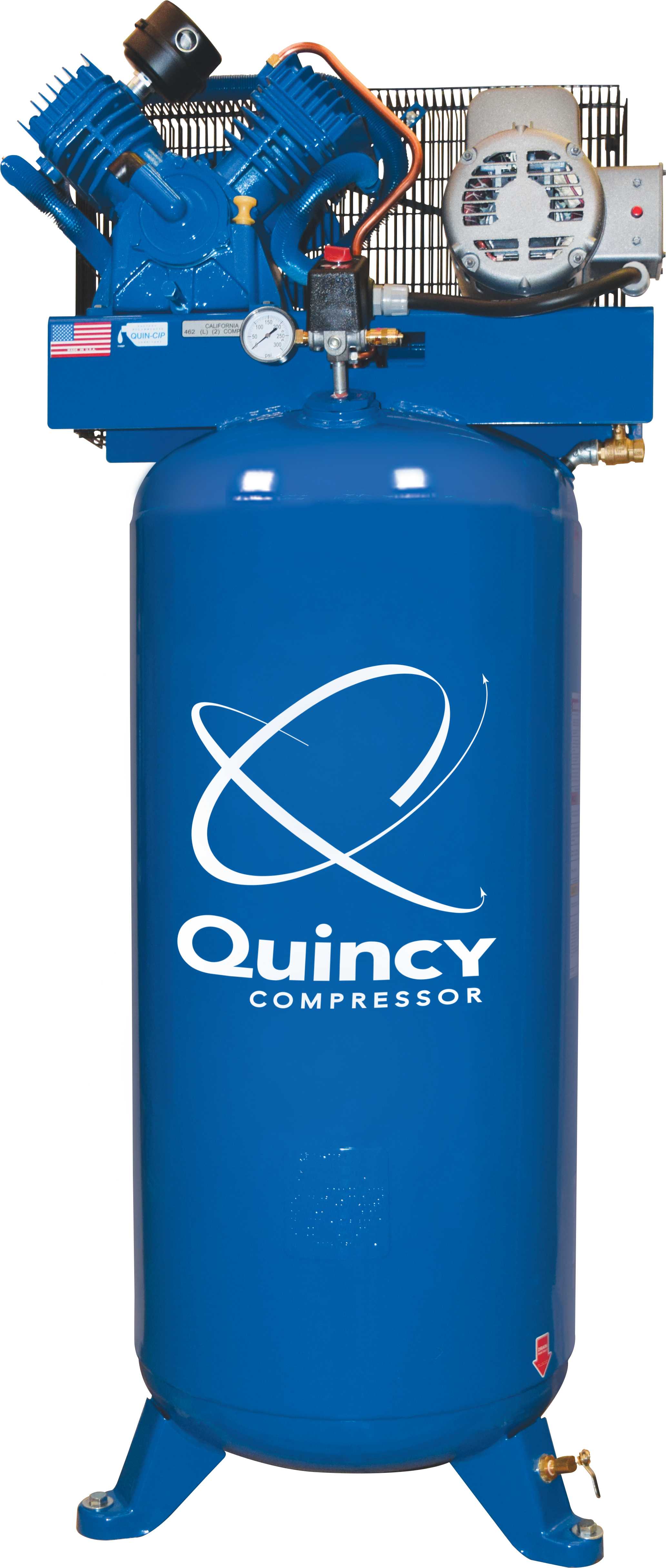 Quincy QT-54 2V41C60VC 5 HP, 230 Volt Single Phase, Two Stage, 60 Gallon Air Compressor Questions & Answers