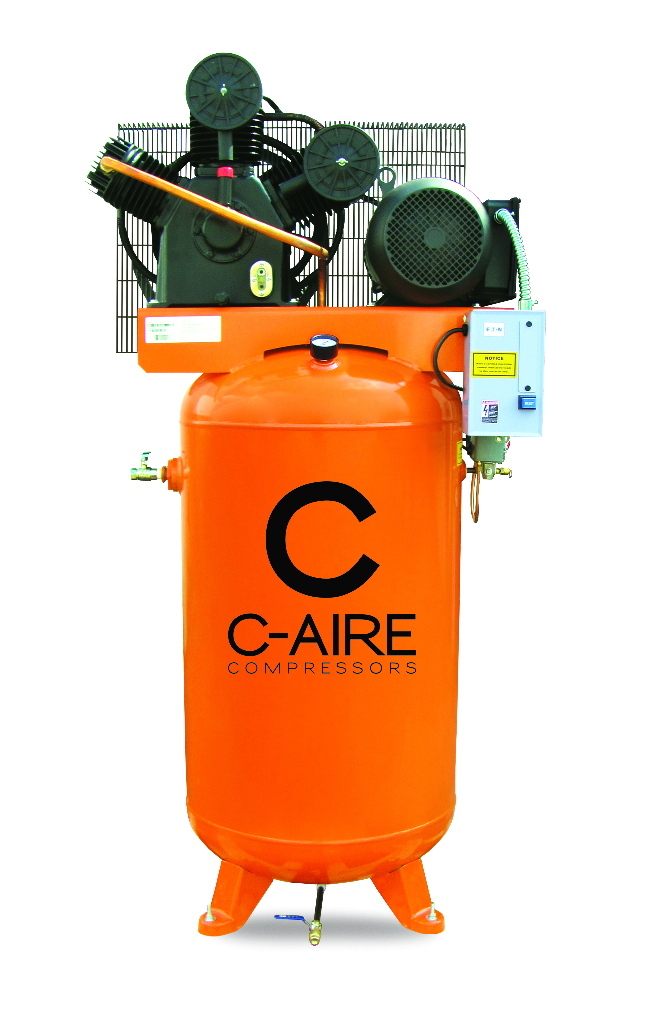 How much oil does this C-Aire compressor take and how often should it be changed?