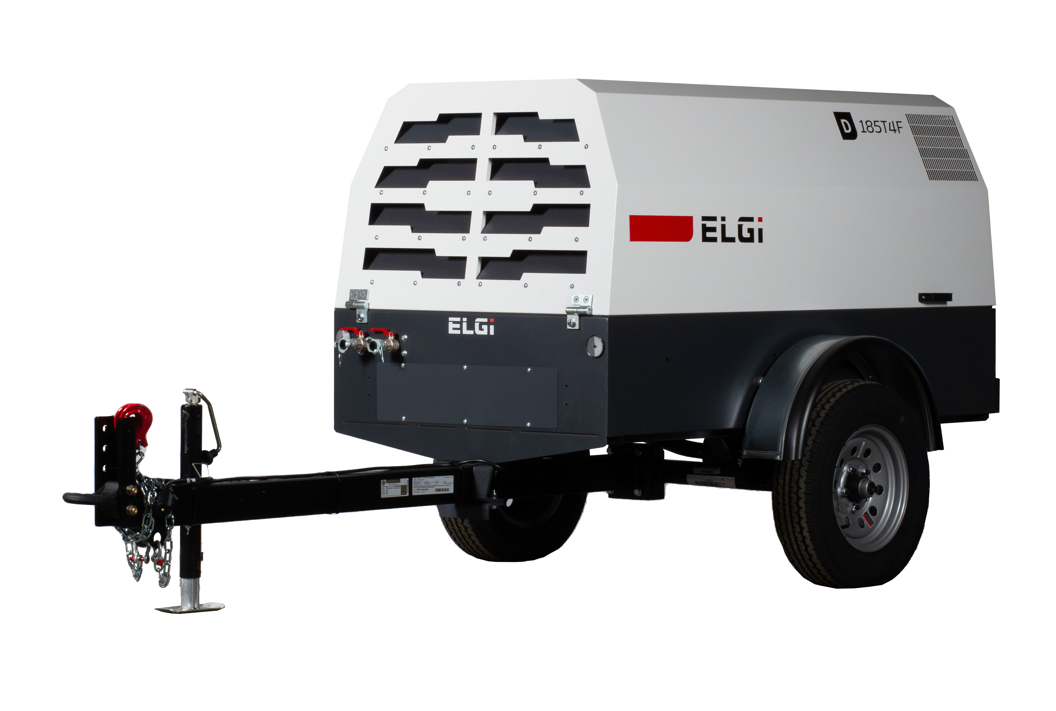 Does the 185 air compressor Elgi D185T4F use a specific drive type?