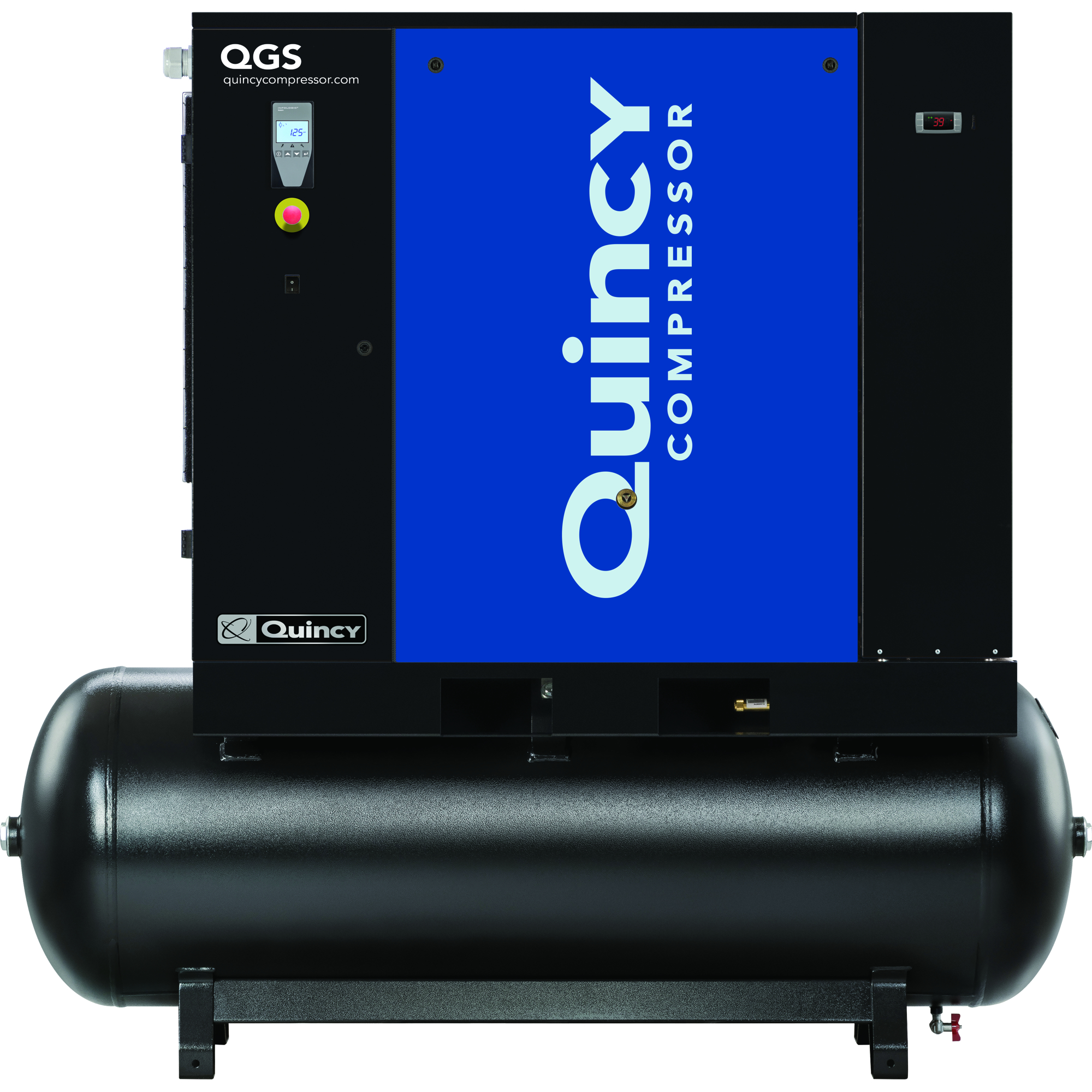 Quincy QGS 20 TMD-3 20 HP 208-230/460 Volt Three Phase, 132 Gallon Horizontal Rotary Screw Air Compressor with Dryer Questions & Answers