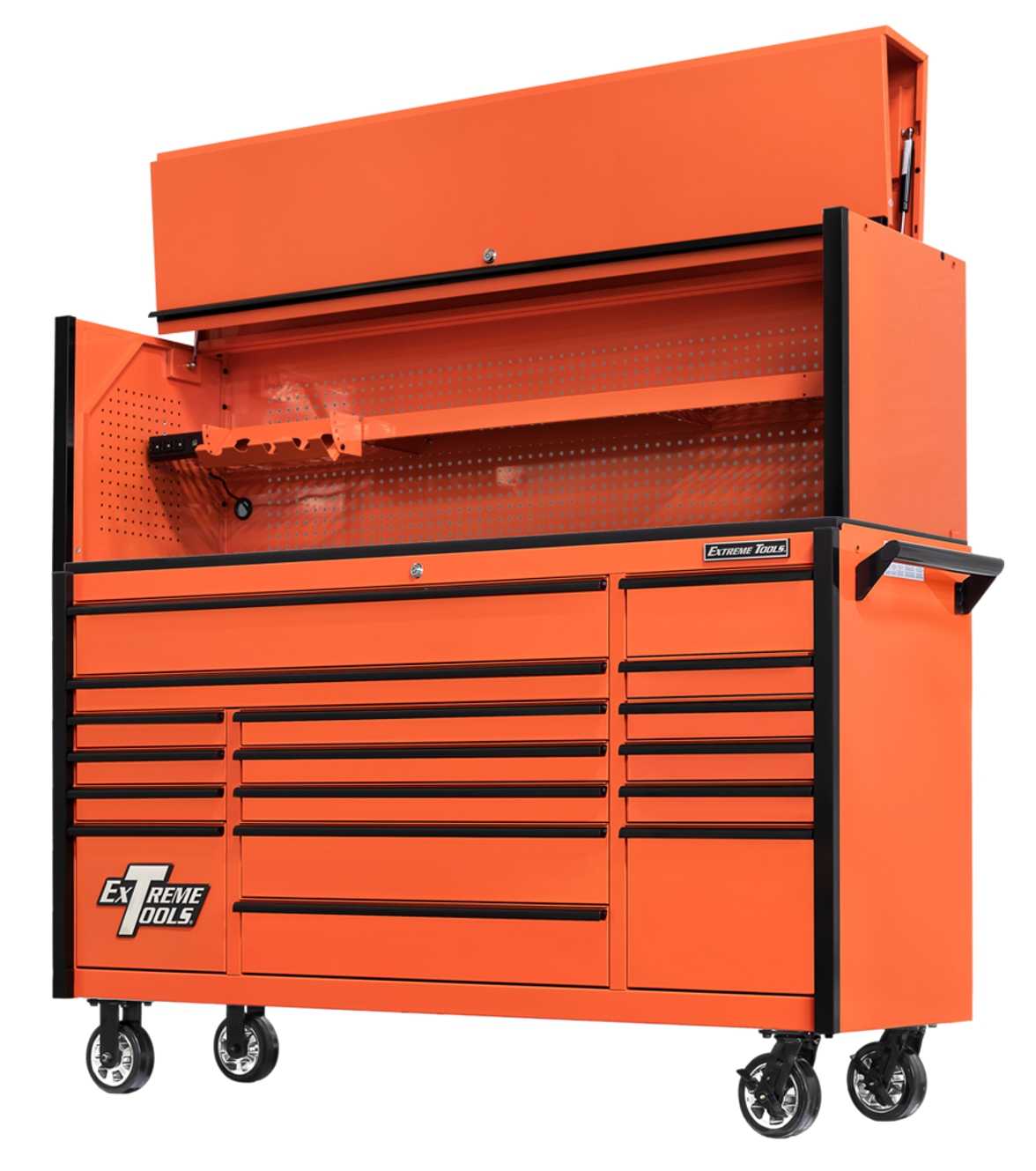 What type of finish does the roller cabinet have?