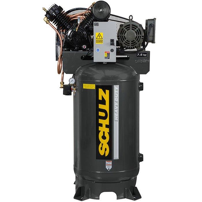 What type of drive pulleys does the compressor have?