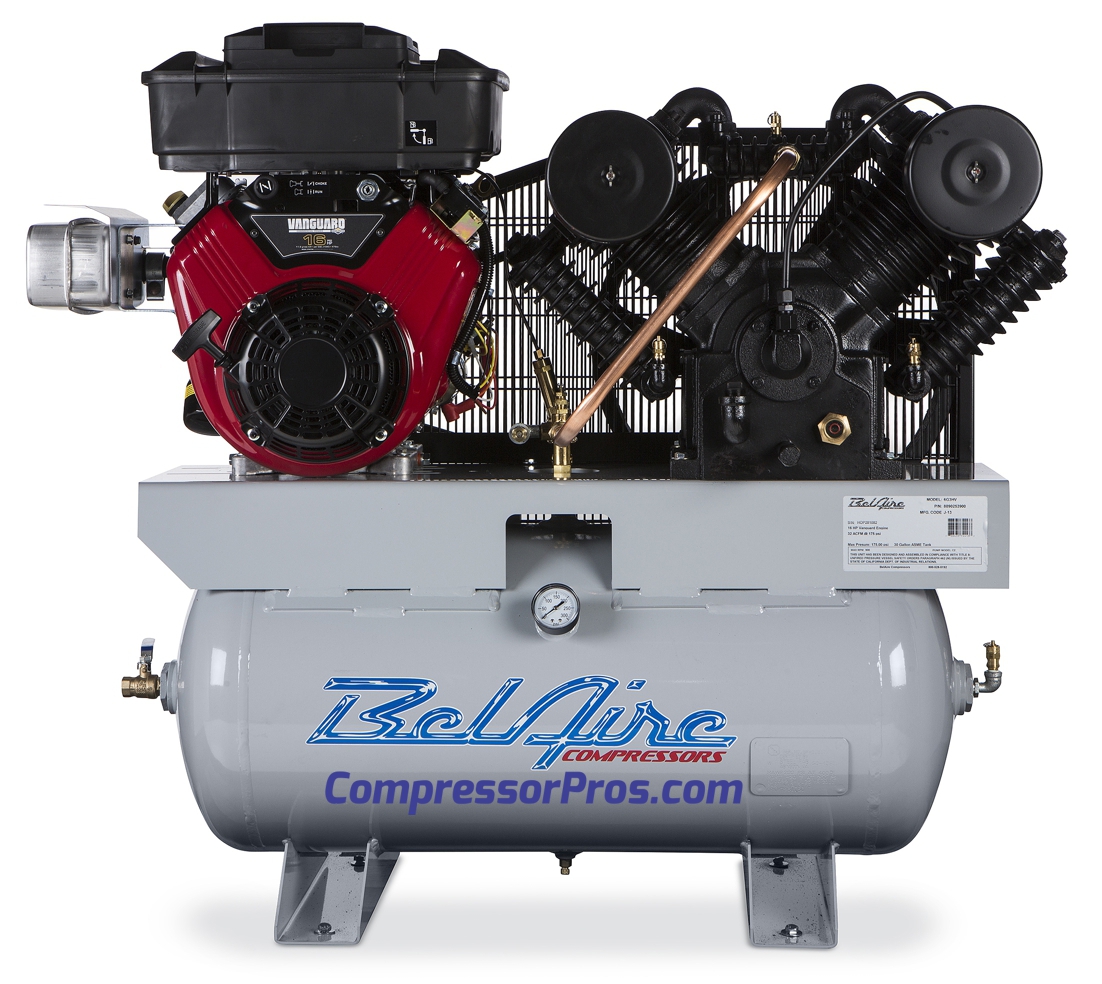 BelAire 6G3HV 16 HP Vanguard 35 CFM Gas Drive 30 Gallon Air Compressor Questions & Answers