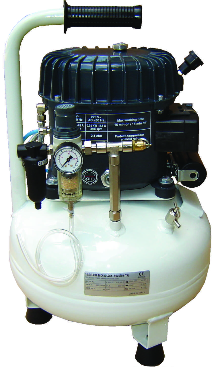 Does the compressor include an in-line regulator with a moisture trap?