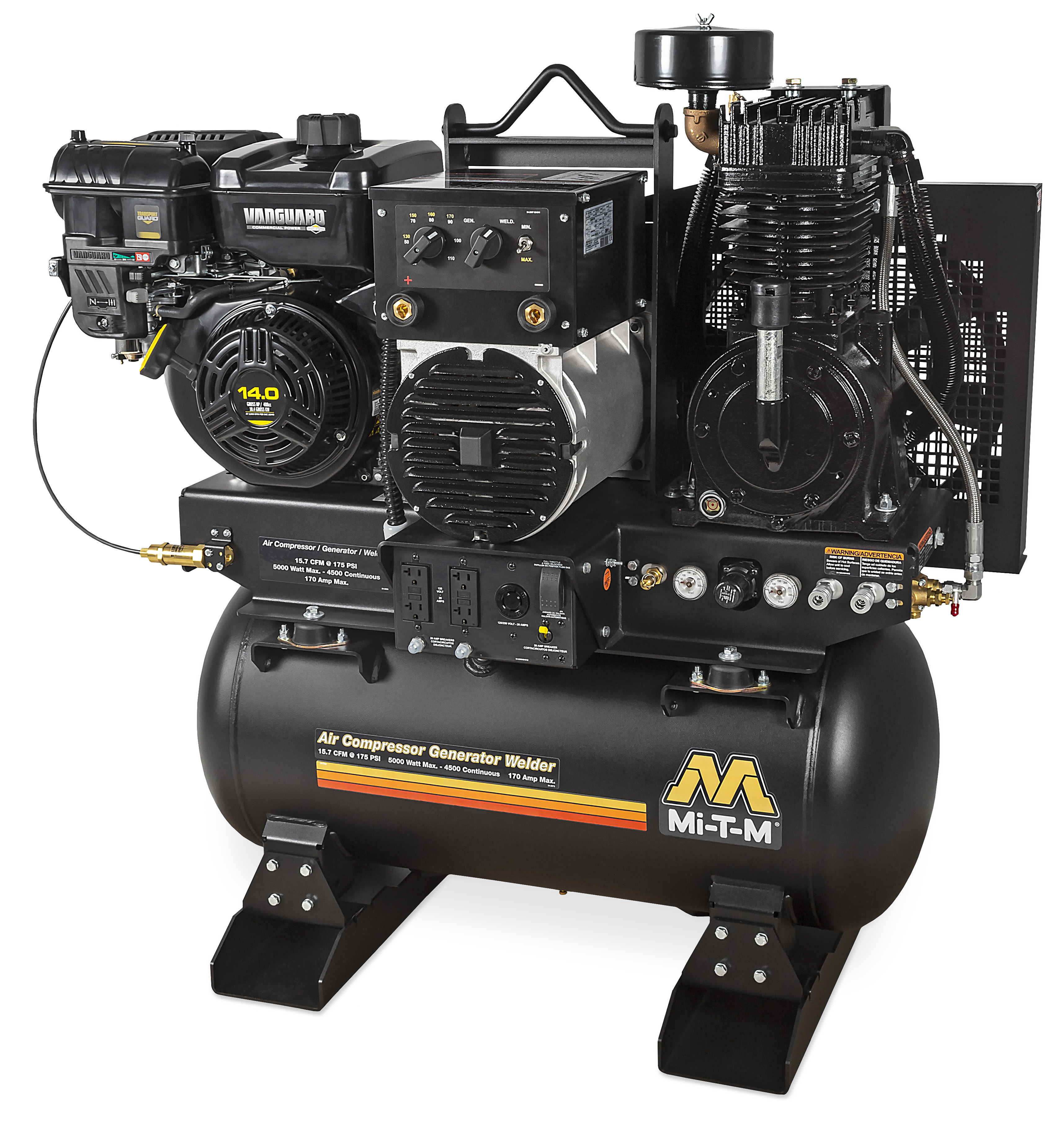 What are the generator's frequency and voltage for the Mi-T-M AGW-SV14-30M?