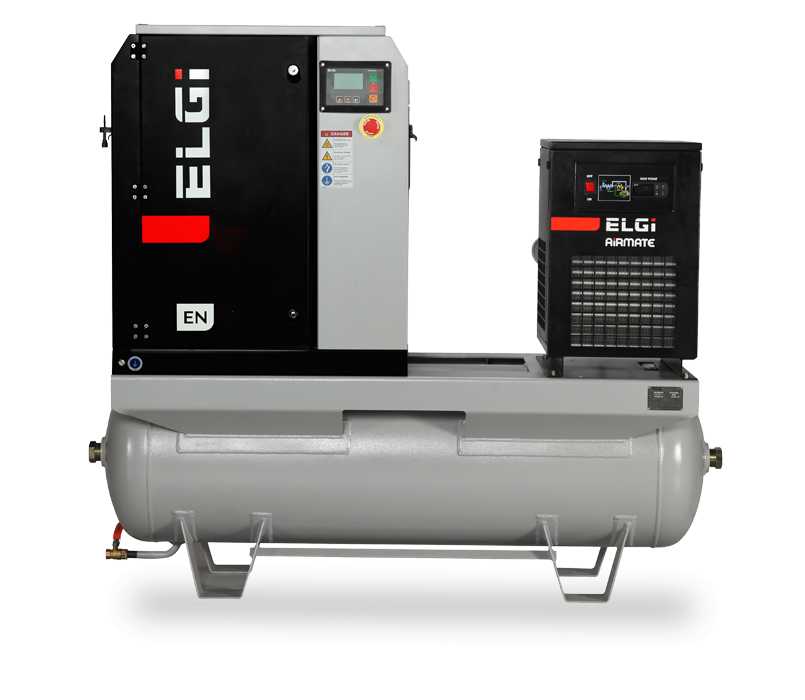 Elgi EN11-125-120T-G2 15 HP 208/230/460 Volt Three Phase Rotary Screw Air Compressor Compressor 120 Gallon Horizontal Tank Mount with Dryer- 125 psi Questions & Answers