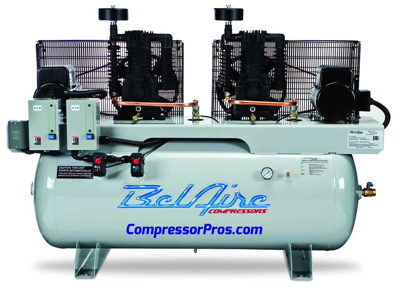 BelAire 3112DL 2 x 7.5 HP 208-230 Volt Single Phase Two Stage 50.5 CFM 120 Gallon Duplex Air Compressor Questions & Answers