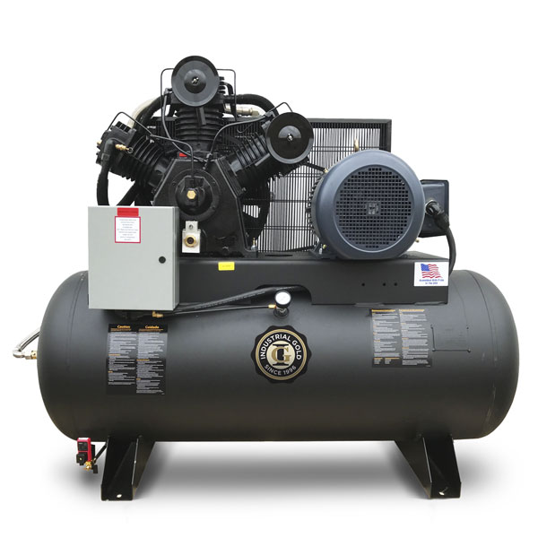 Industrial Gold CI1523E128H-P 15 HP Three Phase Two Stage 120 Gallon Horizontal Air Compressor Questions & Answers