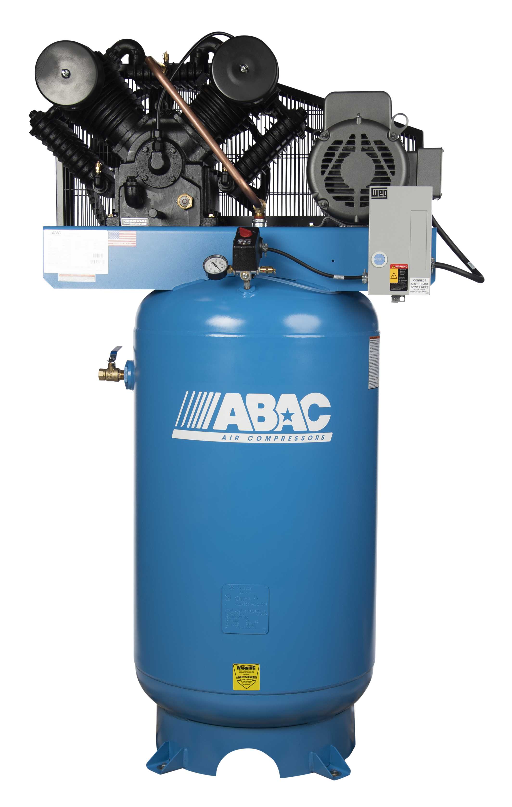 What type of motor is used in this compressor?