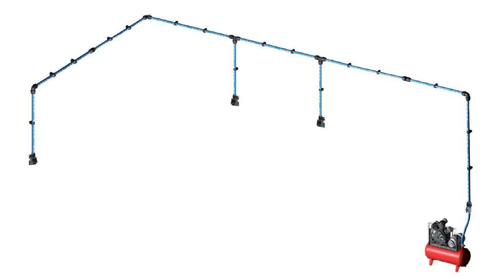 What type of compressor is suggested for this piping system?