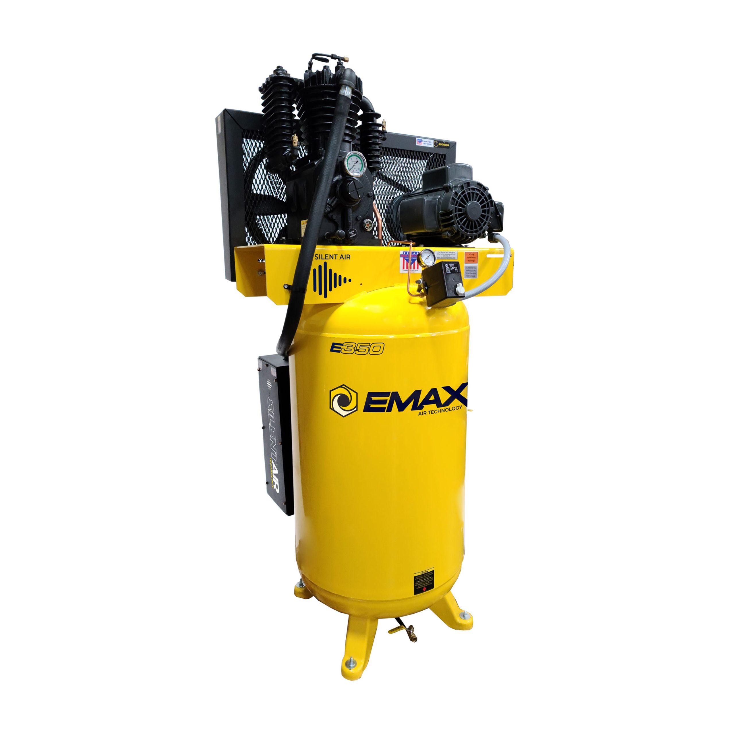 EMAX ESP05V080I3 Silent Air 5 HP 3 PH 80 Gallon Vertical Air Compressor with Air Silencer Questions & Answers