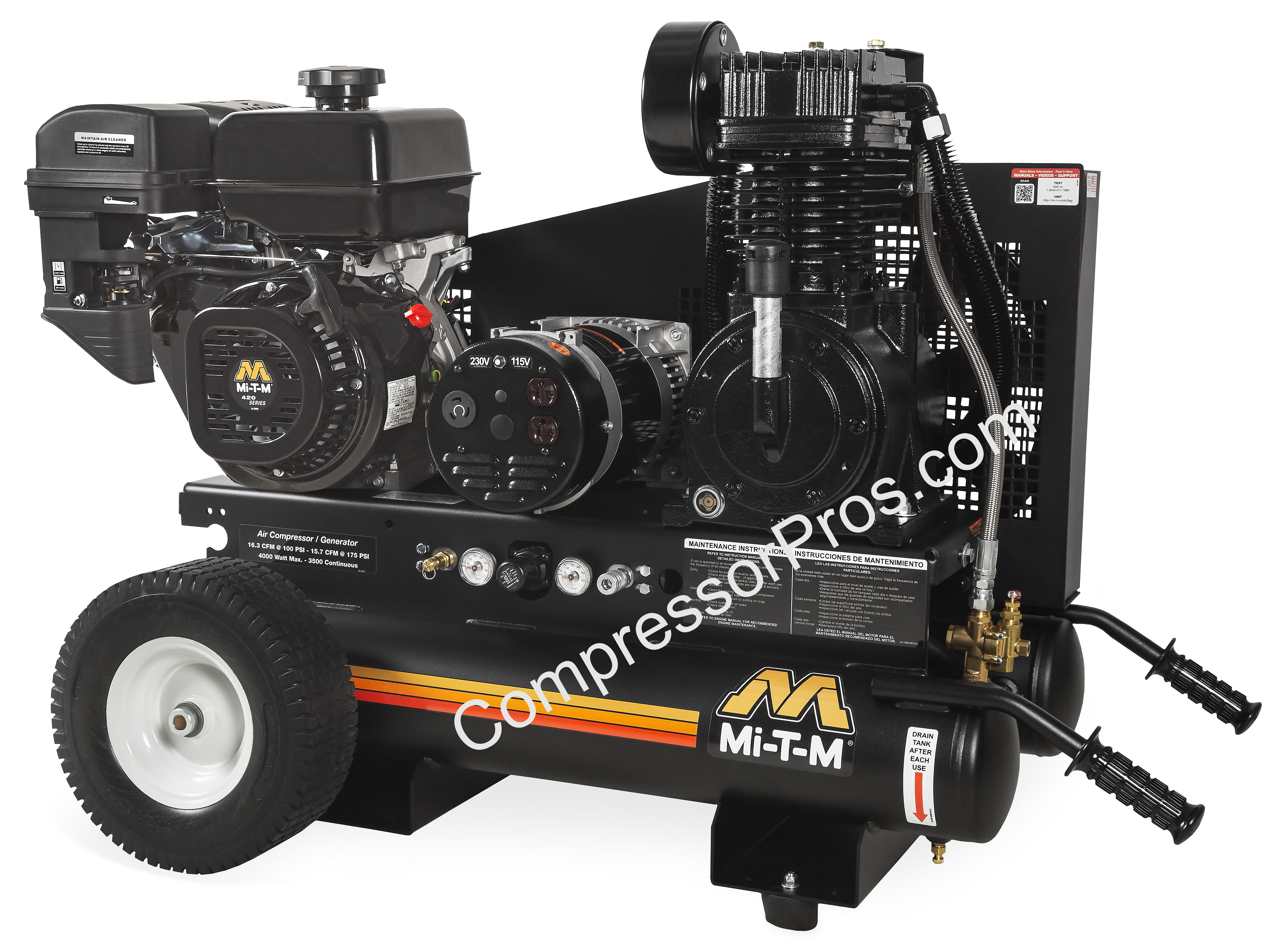 Mi-T-M AG2-PM14-08M1 14 HP Engine Driven Air Compressor/Generator Combo Questions & Answers