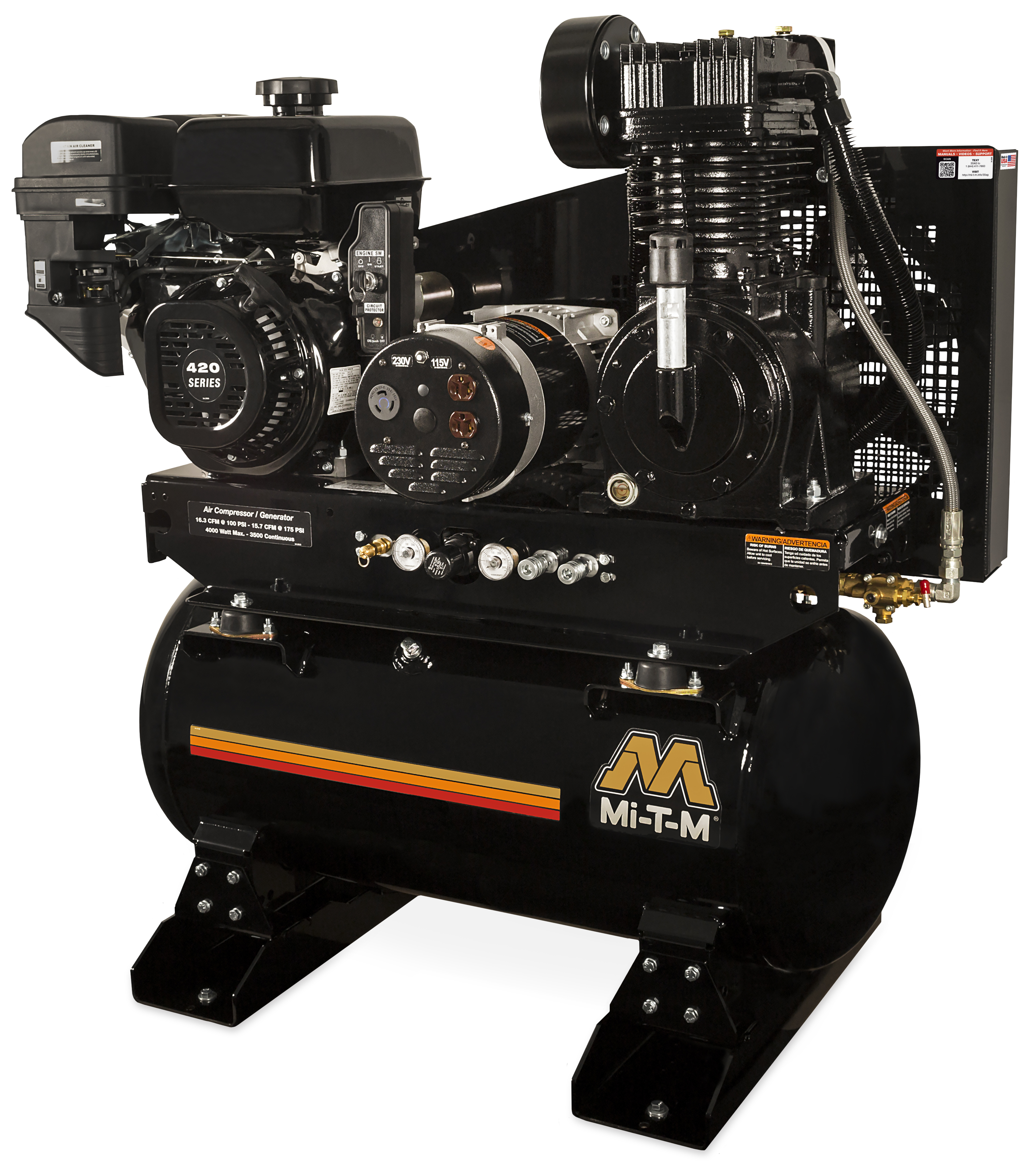 Mi-T-M AG2-SV14-30Me 14 HP Vanguard Engine Driven Air Compressor/Generator Combo Questions & Answers