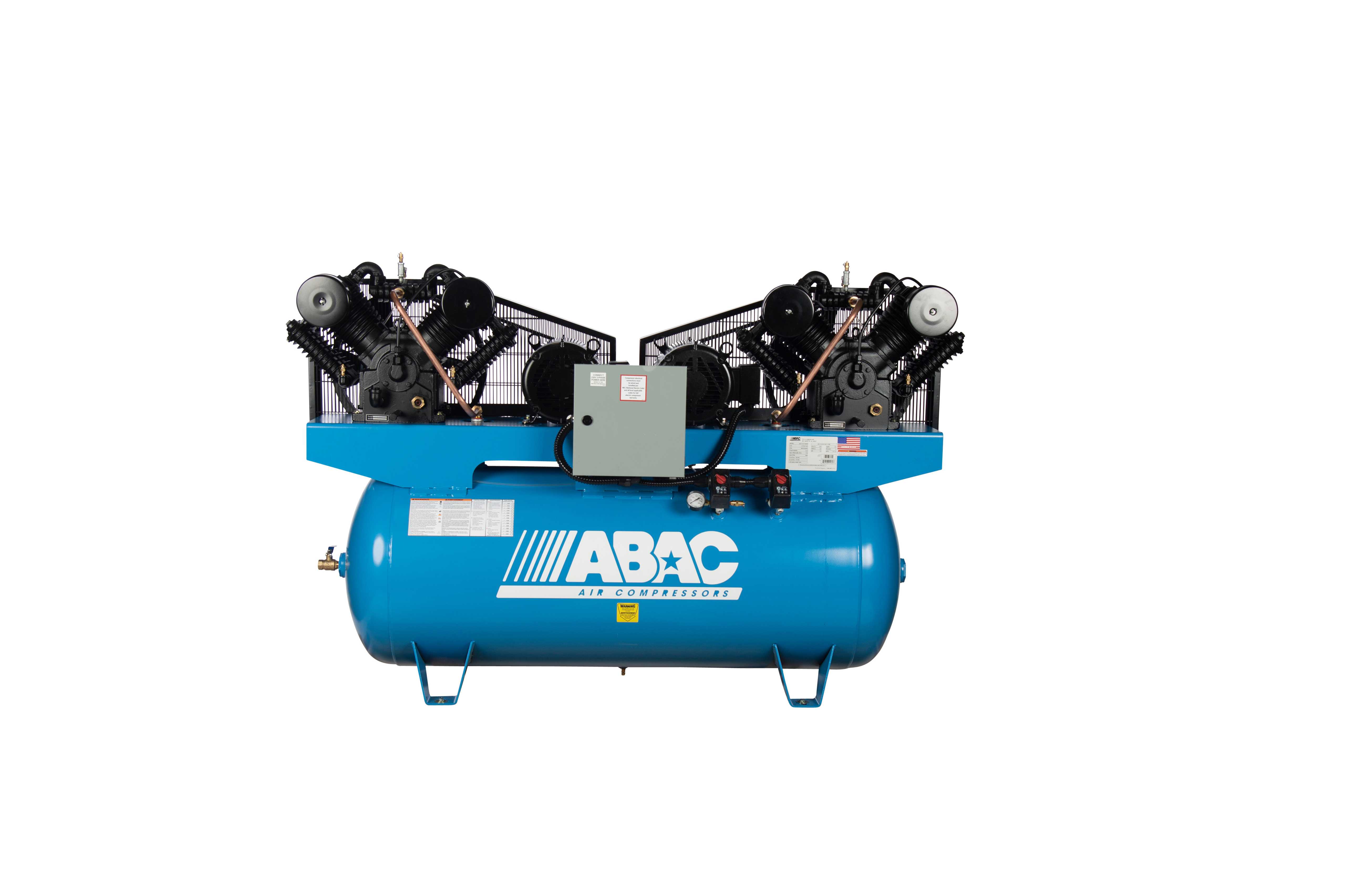 ABAC ABC10-23200HD 2 x 10 HP 208-230 Volt Three Phase Two Stage Duplex Air Compressor 200 Gallon Tank Questions & Answers
