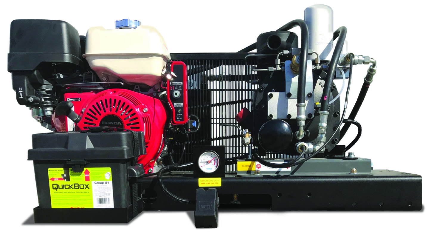 What engine does the compressor use?