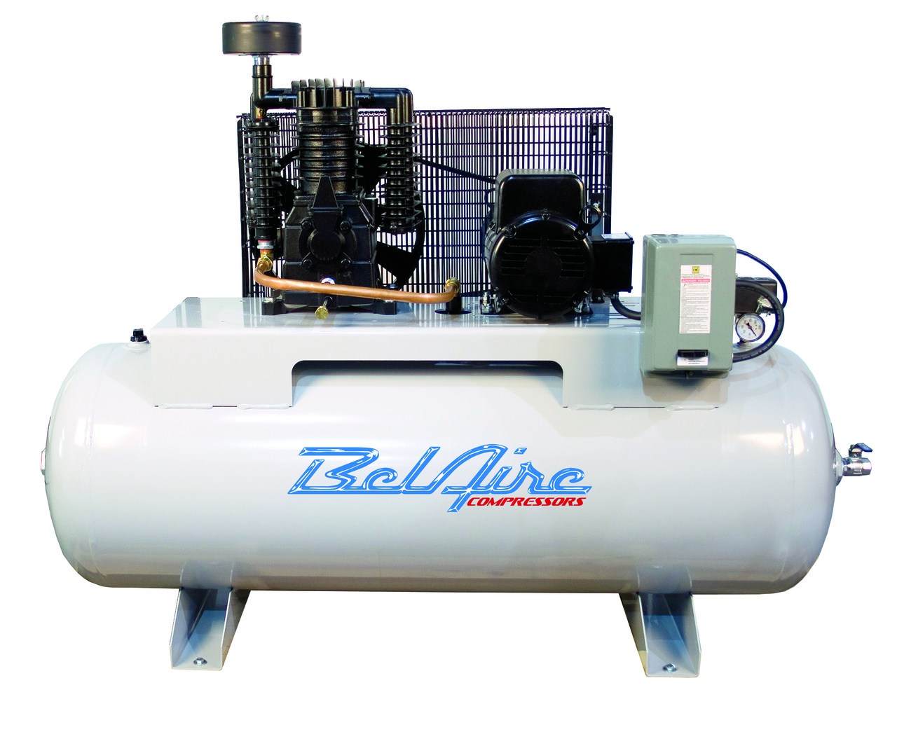 What is the capacity of the air compressor's tank?