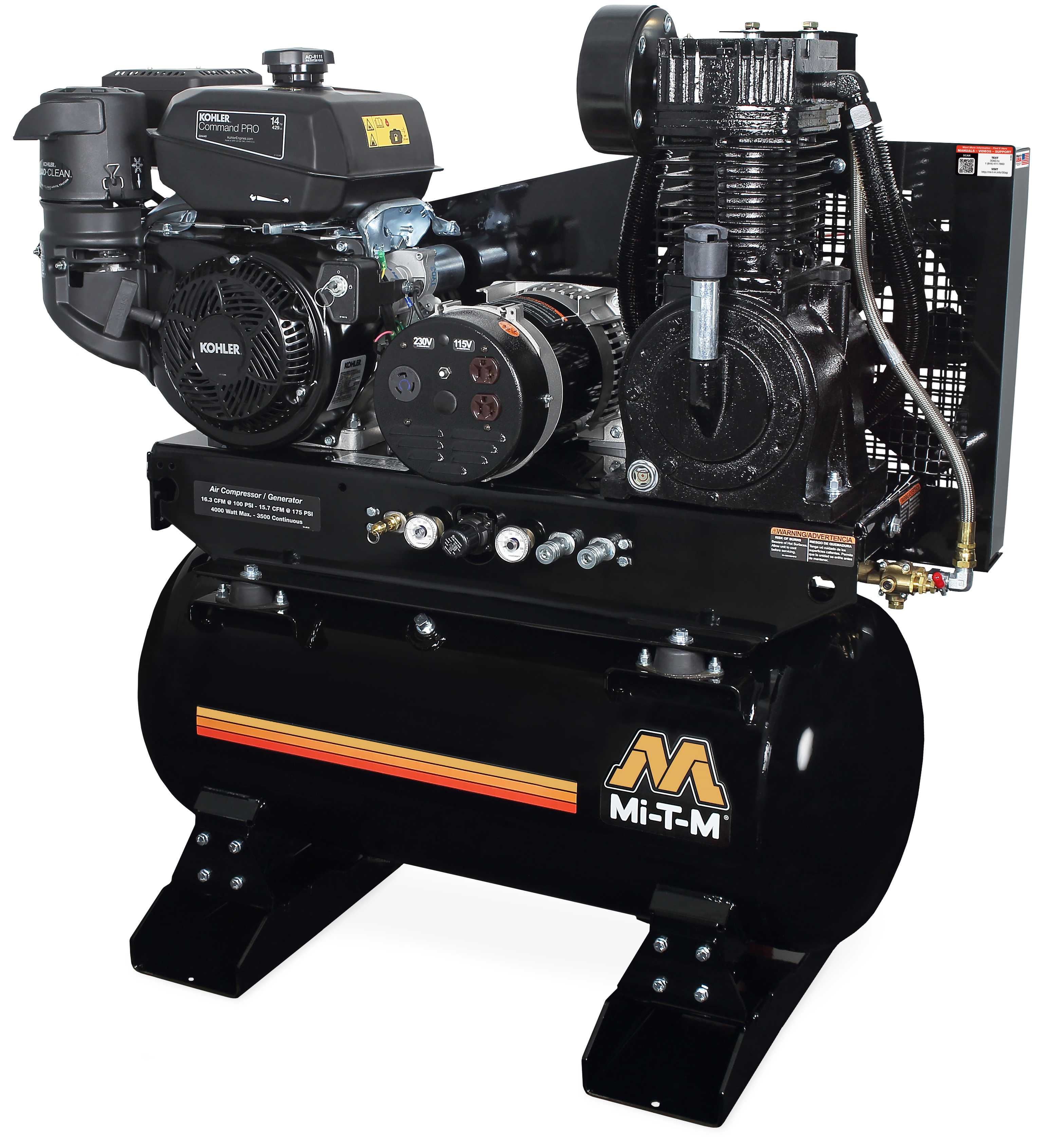 Mi-T-M AG2-SK14-30Me 14 HP Kohler Engine Driven Air Compressor/Generator Combo - Electric Start Questions & Answers