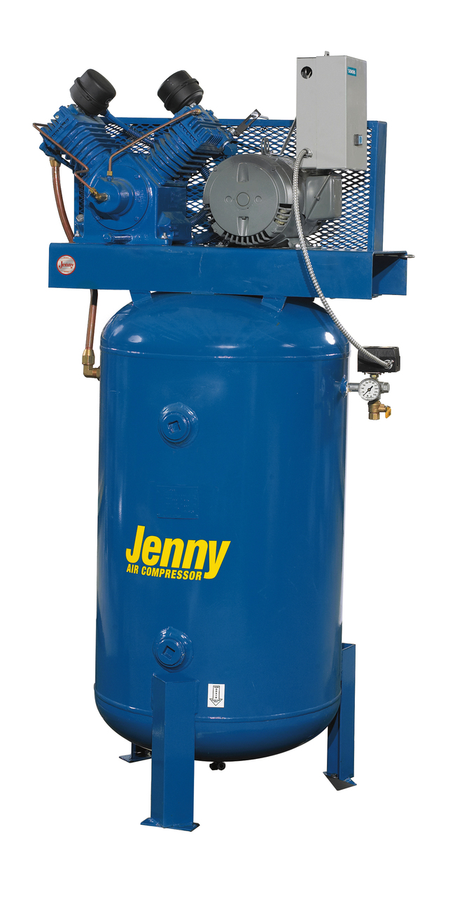 Jenny W5B-80V 5 HP 230 Volt Single Phase Two Stage 80 Gallon Air Compressor with Electric Auto Drain and Dual Control Questions & Answers