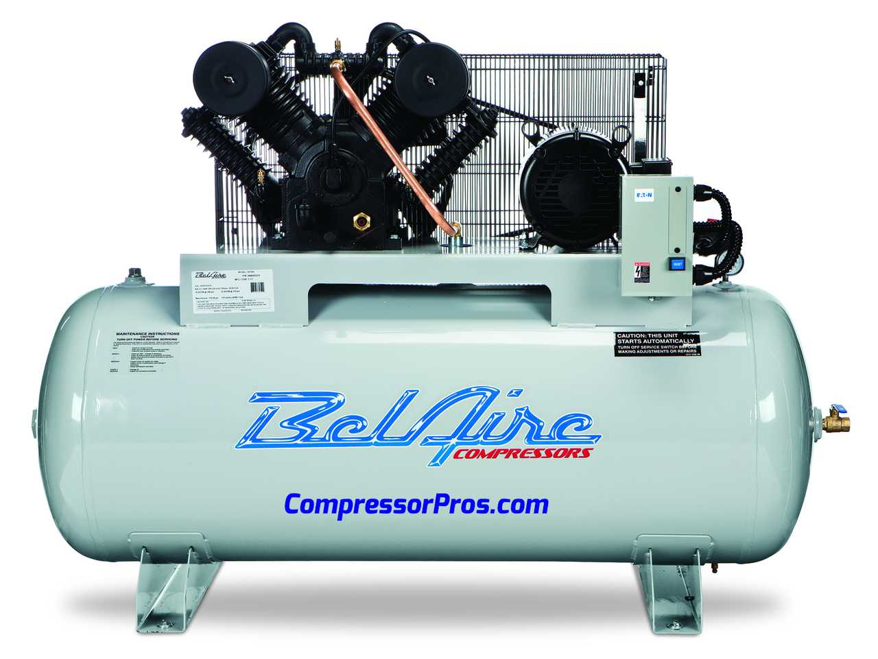 What is the airflow rate of the air compressor at 100 psi?