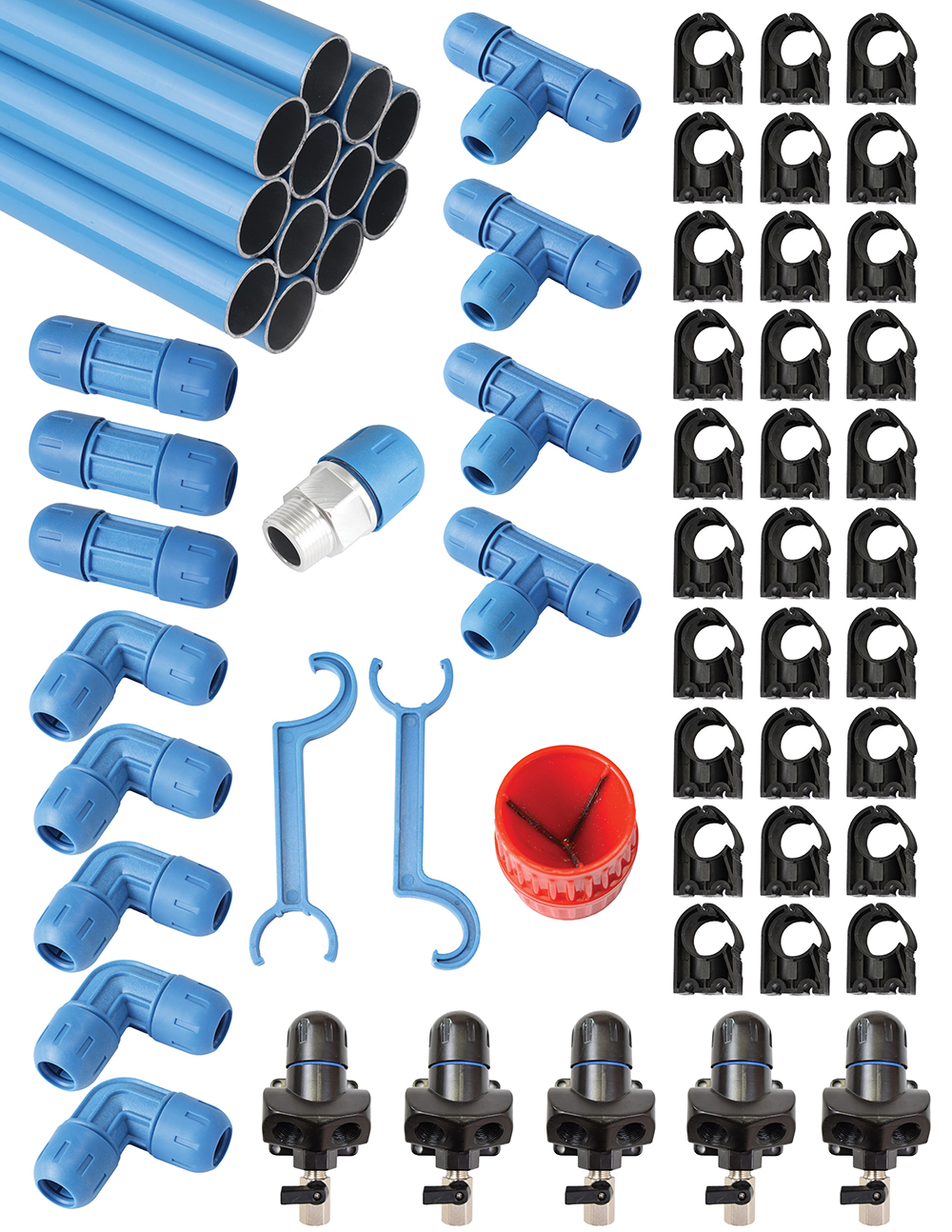 FastPipe F28235 1" Aluminum Piping Kit 230 Feet with 5 Outlets Questions & Answers