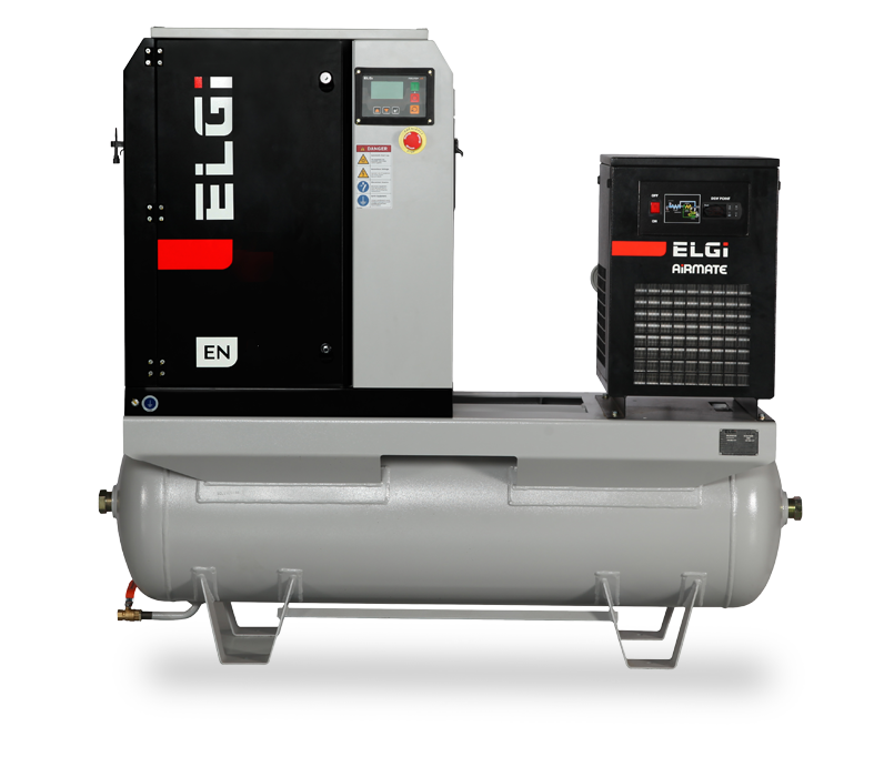 What is the airflow capacity of the air compressor?