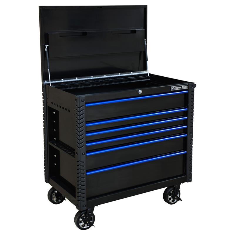 Extreme Tools EX4106TCBKBL 41" 6 Drawer Tool Cart - Black with Blue Drawer Pulls Questions & Answers