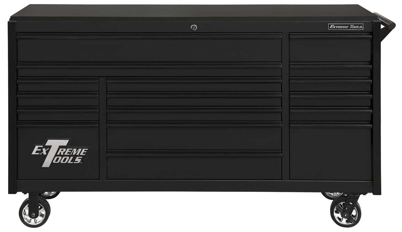 What type of drawer pulls does the roller cabinet use?