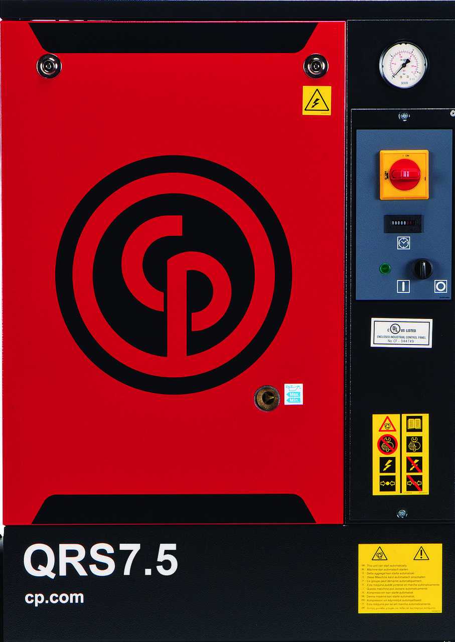 What certifications does the control panel of the air compressor have?