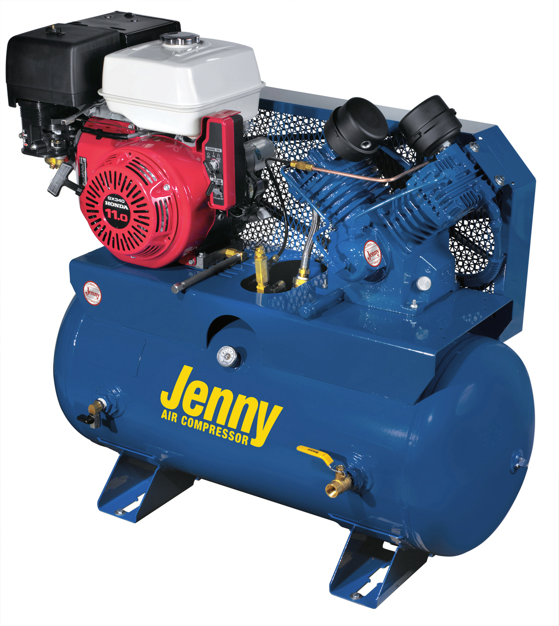 Jenny GT11HGB-30T 11 HP Honda Gasoline Driven Two Stage 30 Gallon Air Compressor Questions & Answers