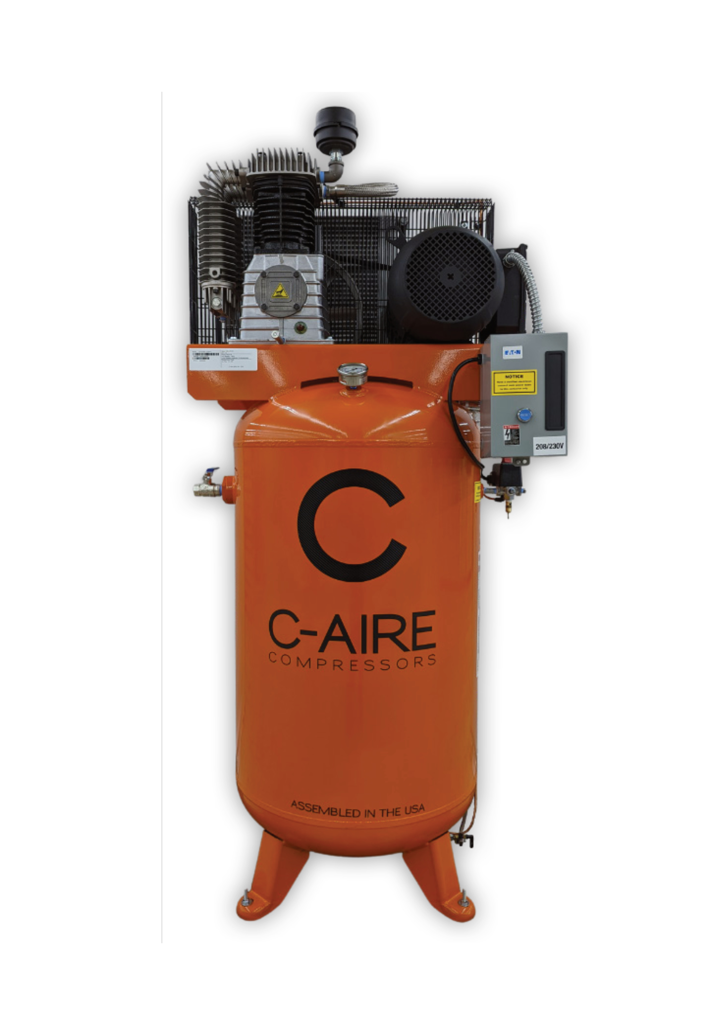 C-Aire K075V080-1230FP 7.5 HP Single Phase Two Stage 80 Gallon Full Featured Air Compressor Questions & Answers