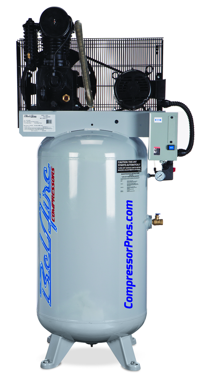 BelAire 438VL4 7.5 HP 460 Volt Three Phase Two Stage Cast Iron 80 Gallon Air Compressor Questions & Answers