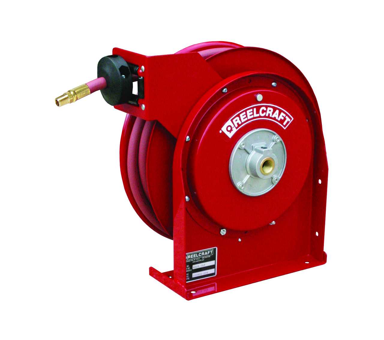 How does the latch cam design affect the operation of the hose reel?